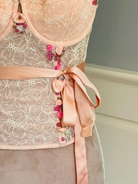 Victorias Secret Y2k Angels Corset Pink Lace Bustier Coquette Fairycore Top 36C - Picture 6 of 14